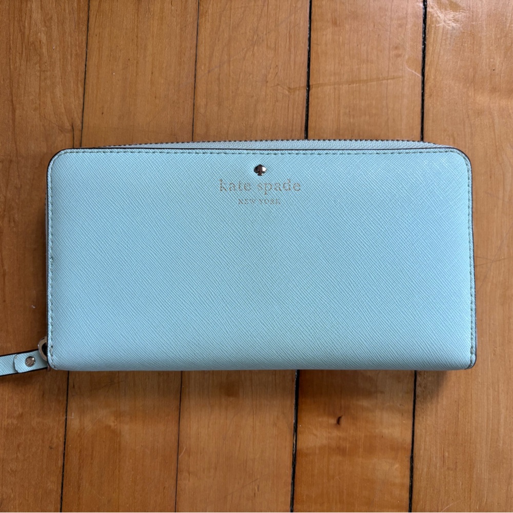 kate spade pastel teal wallet